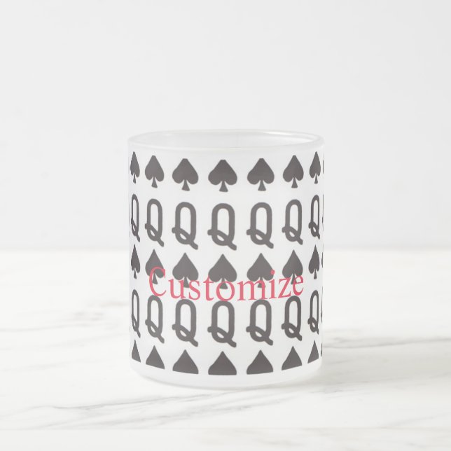 Caneca De Café Vidro Jateado rainha das espadas (Centro)