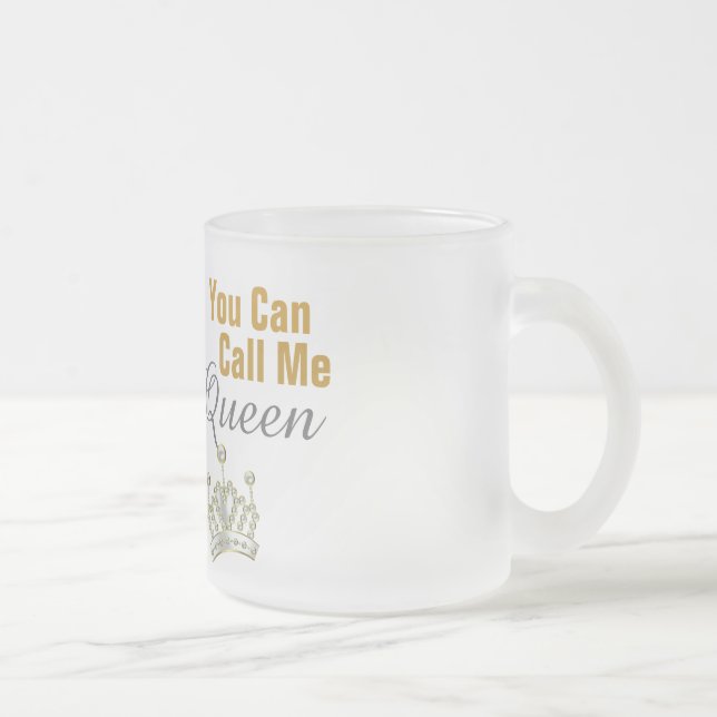 Caneca De Café Vidro Jateado Rainha Fosco (Direita)