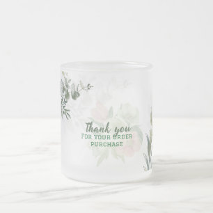 Caneca De Café Vidro Jateado Ramo de Eucalipto Elegante – Confirmação de Encome