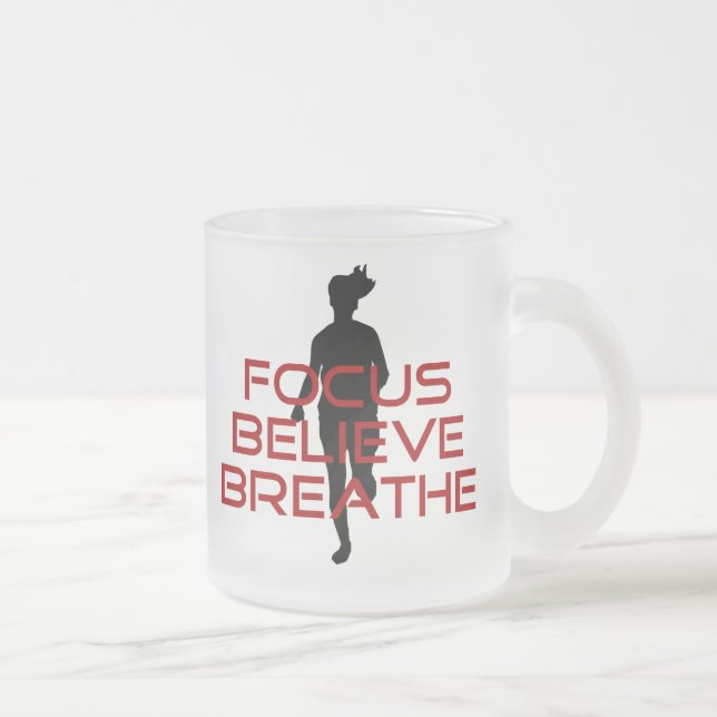 Caneca De Café Vidro Jateado Red Focus Acredite em Breathe (Direita)