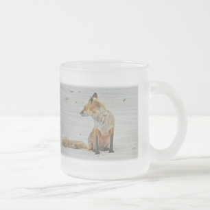 Caneca De Café Vidro Jateado Red Fox Vixen - Island Beach State Park - NJ