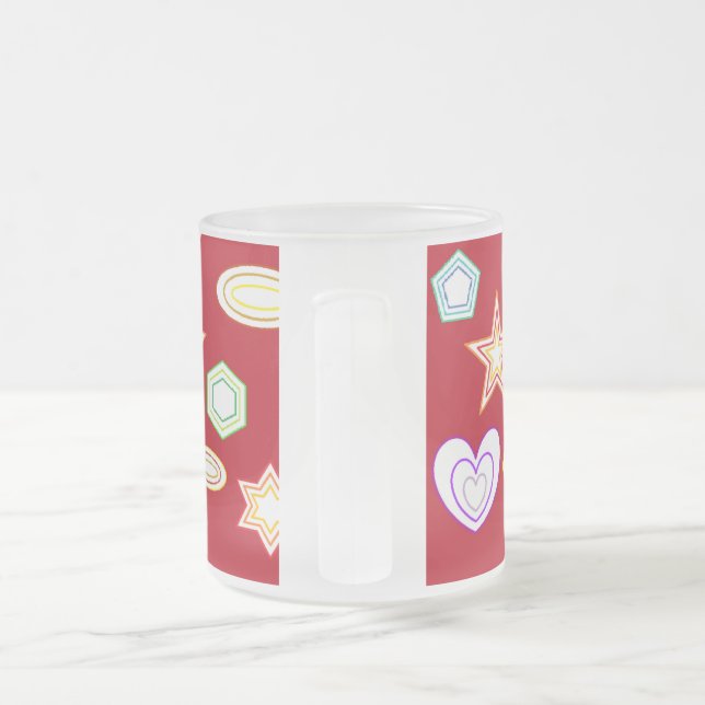 Caneca De Café Vidro Jateado Red shapes mug (Alça)