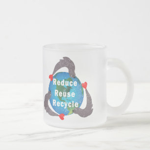 Caneca De Café Vidro Jateado Reduza o Reciclar de reutilização