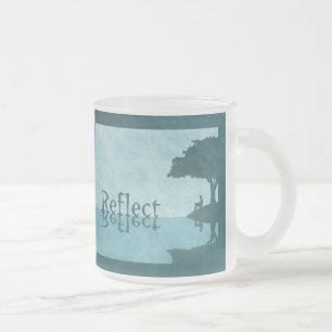 Caneca De Café Vidro Jateado Refletir Mug