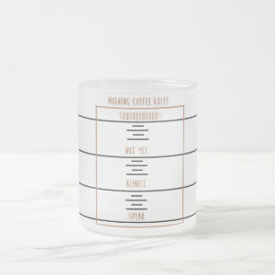 Caneca De Café Vidro Jateado Regras do café da manhã