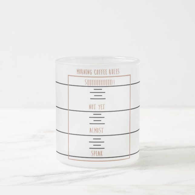 Caneca De Café Vidro Jateado Regras do café da manhã (Centro)