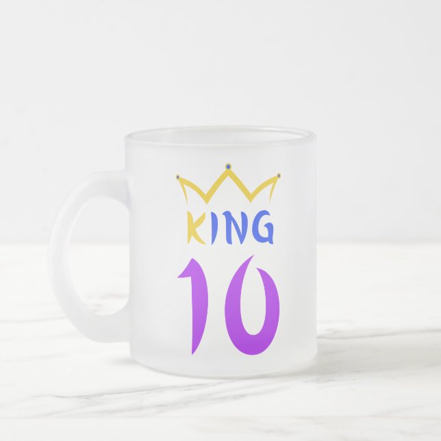 Caneca De Café Vidro Jateado Rei 10 (Esquerda)