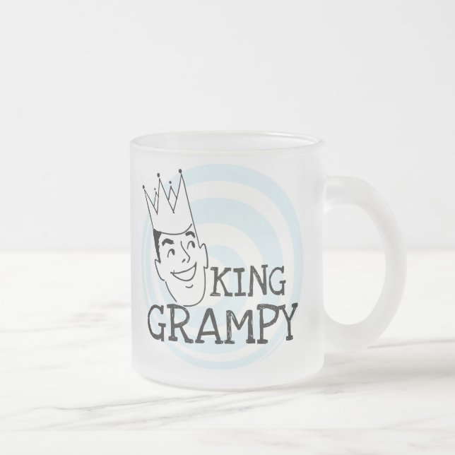 Caneca De Café Vidro Jateado Rei Grampy Camiseta e presentes (Direita)