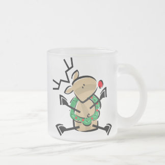 Caneca De Café Vidro Jateado Rena bonito dos desenhos animados do KRW