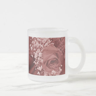 Caneca De Café Vidro Jateado Respiração e Rosa do bebê - Cereja