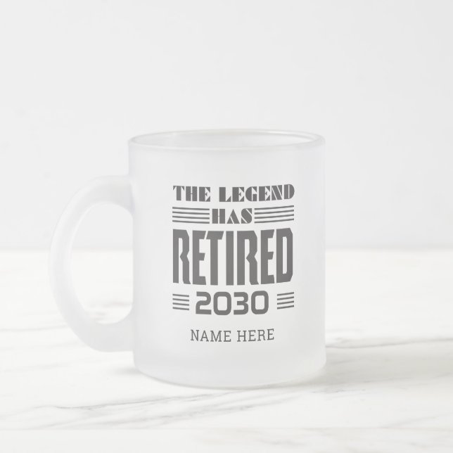 Caneca De Café Vidro Jateado Retirada A Legenda Se Aposentou Personalizada (Esquerda)