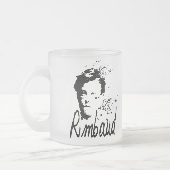 Caneca De Café Vidro Jateado Retrato RIMBAUD 2x Mug (Esquerda)