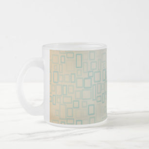 Caneca De Café Vidro Jateado Retro Aqua