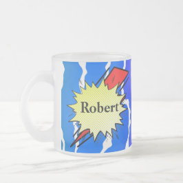 Caneca De Café Vidro Jateado Retro bubble color comic