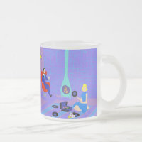 Retro nivelando em casa a caneca do vidro de fosco
