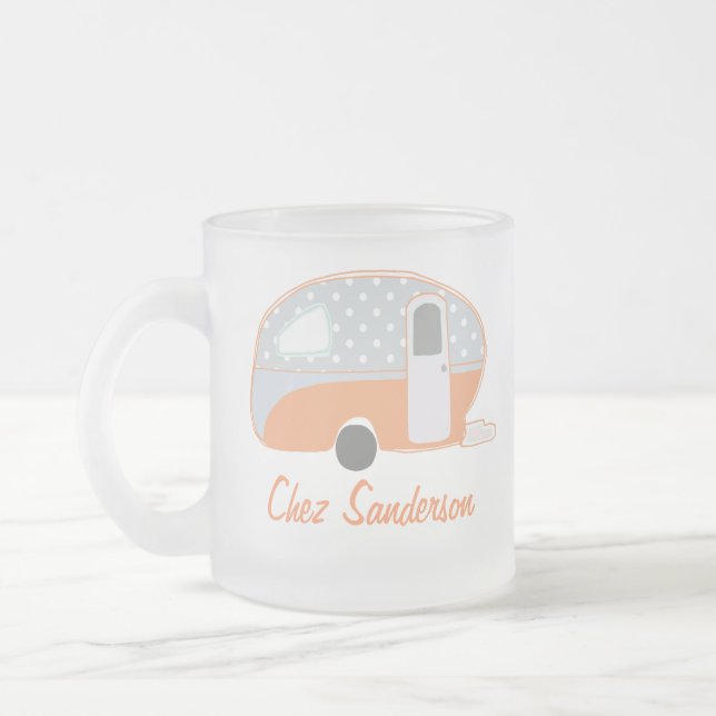 Caneca De Café Vidro Jateado Retro Personalizado Caravana Art Mugs (Esquerda)
