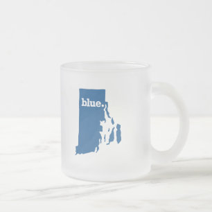 CANECA DE CAFÉ VIDRO JATEADO RHODE ISLAND ESTADO AZUL