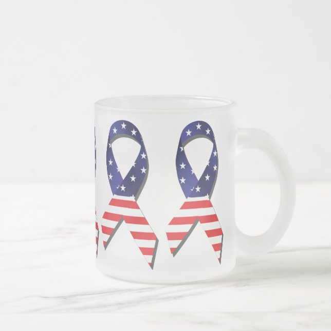 Caneca De Café Vidro Jateado Ribbon EUA (Direita)
