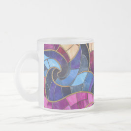Caneca De Café Vidro Jateado Rico Mosaico Fosco