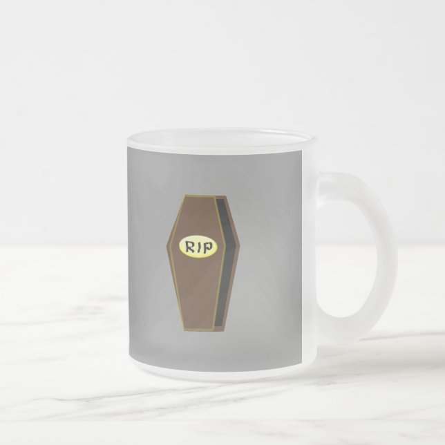 Caneca De Café Vidro Jateado RIP Halloween Coffin of Doom (Direita)