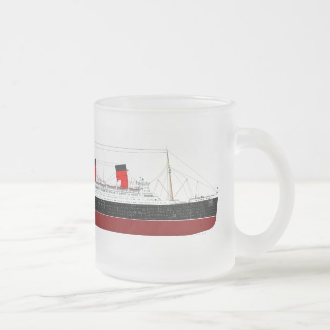 Caneca De Café Vidro Jateado RMS Queen Mary Glass Mug (Direita)