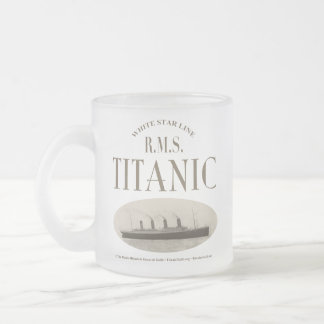 Caneca De Café Vidro Jateado RMS Titanic Navio Fantasma Fosco Sepia