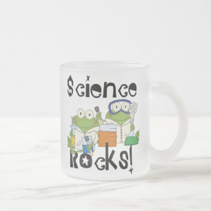 Caneca De Café Vidro Jateado Rochas da ciência dos sapos