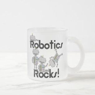 Caneca De Café Vidro Jateado Rochas da robótica