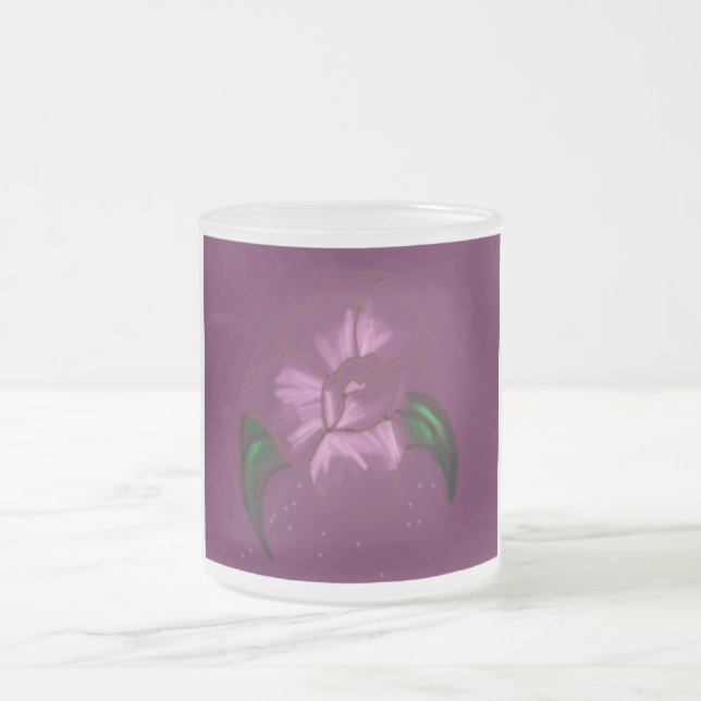 Caneca De Café Vidro Jateado Rosa Mug (Centro)