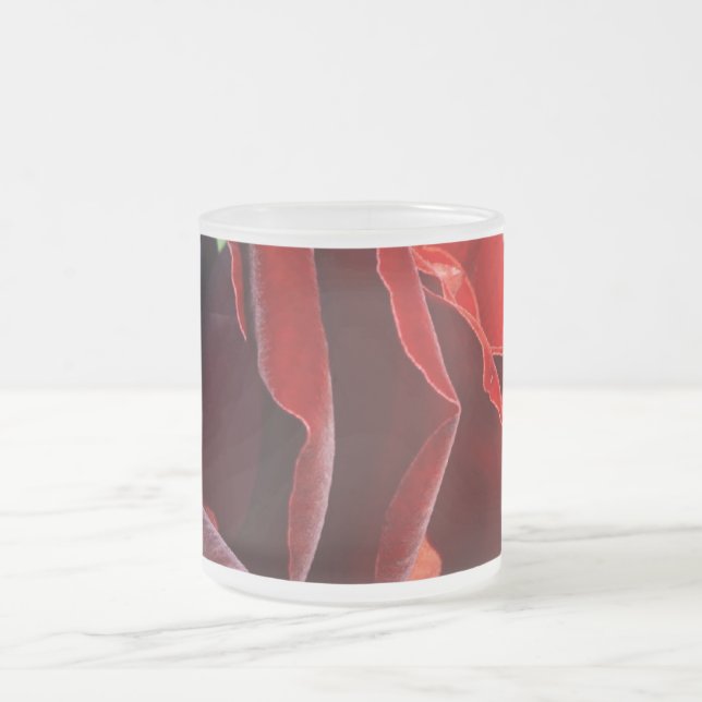 Caneca De Café Vidro Jateado Rosa vermelha (Centro)