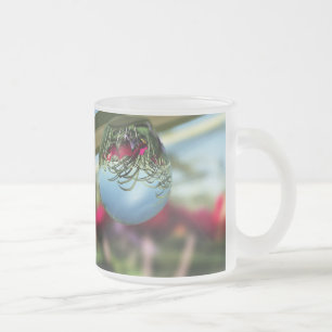 Caneca De Café Vidro Jateado Rosas em Raindrops Mug