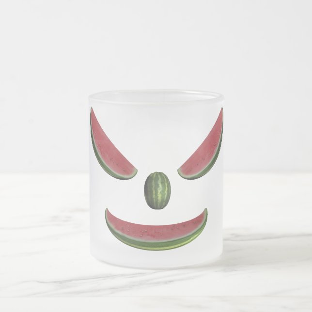 Caneca De Café Vidro Jateado Rosto de Melancia Sorridente (Centro)