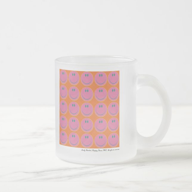 Caneca De Café Vidro Jateado Rostos felizes de pop art (Direita)