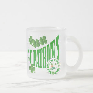 Caneca De Café Vidro Jateado Rua Patrick, beija-me, sou um duende