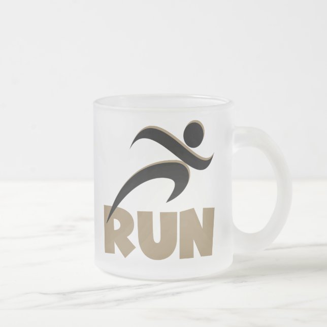 Caneca De Café Vidro Jateado RUN Tan (Direita)