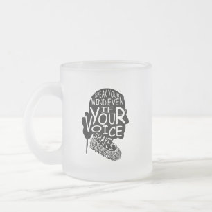 Caneca De Café Vidro Jateado Ruth Fale Sua Mente Mesmo Que Sua Voz Aperte