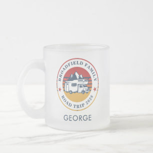 Caneca De Café Vidro Jateado RV Road Trip Pai Correspondente às Férias Familiar