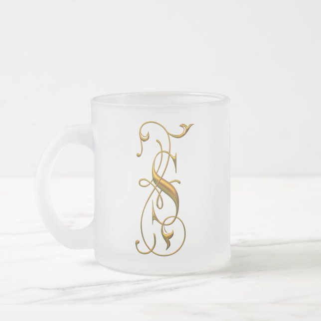 Caneca De Café Vidro Jateado S extravagante Monogrammed (Esquerda)