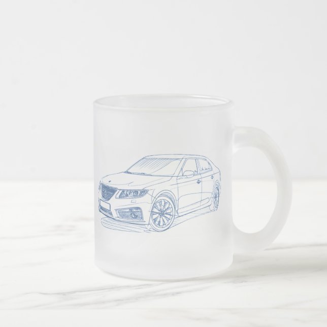 Caneca De Café Vidro Jateado Saab 9-5 2011 (Direita)