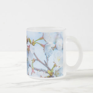 Caneca De Café Vidro Jateado Sakura - Flor de Cereja Japonês