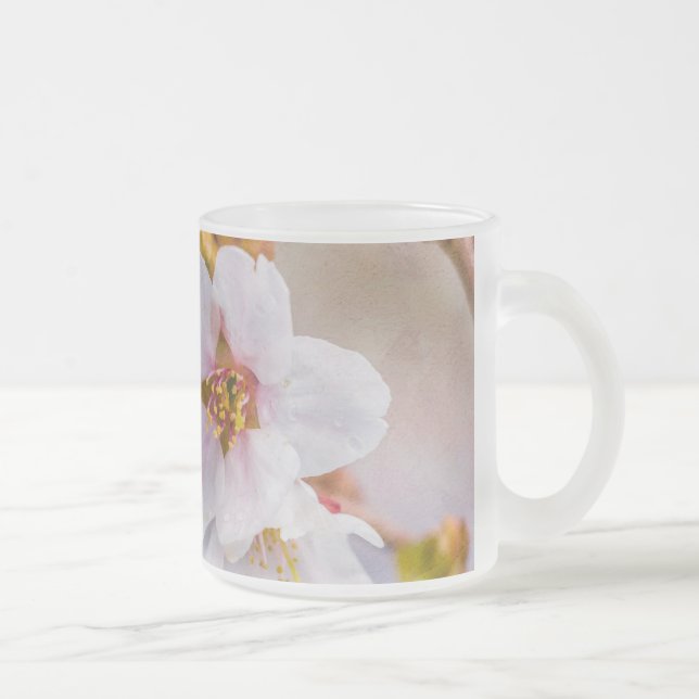 Caneca De Café Vidro Jateado Sakura - Flor de Cereja Japonês (Direita)
