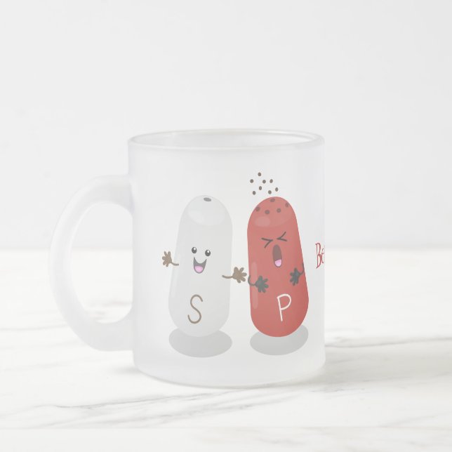 Caneca De Café Vidro Jateado Sal kawaii e cartografia dos pimentões (Esquerda)