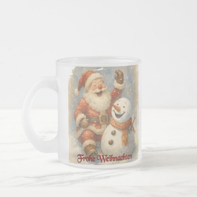 Caneca De Café Vidro Jateado Santas Lachen im Winterzauber (Esquerda)