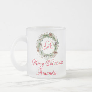 Caneca De Café Vidro Jateado Santo Natal