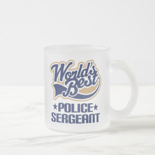 Caneca De Café Vidro Jateado Sargento de polícia presente