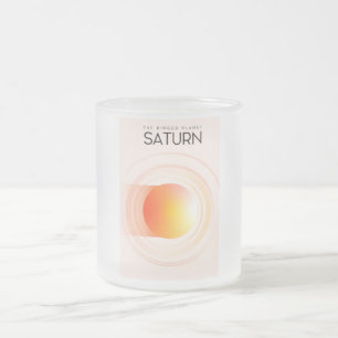 Caneca De Café Vidro Jateado Saturno - O Planeta dos Anéis Arte Espacial.