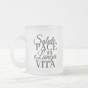Caneca De Café Vidro Jateado Saúde, Paz e Longa Vida
