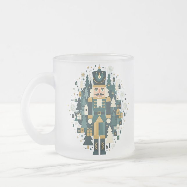 Caneca De Café Vidro Jateado Scandinavian Christmas Nutcracker (Esquerda)