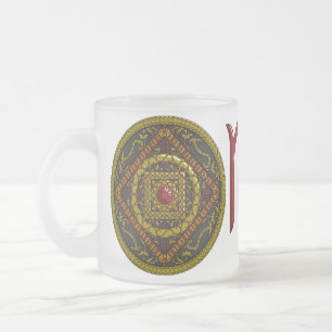 Caneca De Café Vidro Jateado Scorpio Mandala Mug