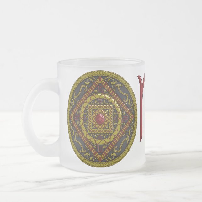 Caneca De Café Vidro Jateado Scorpio Mandala Mug (Esquerda)